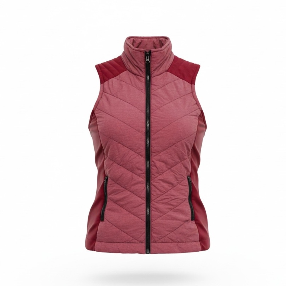 Maurices In Motion Burgundy Two-Tone Puffer Vest Women’s Medium EUC